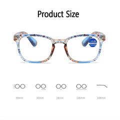 Seemfly Anti-blue Reading Glasses for Women and Men Fashion Pattern Presbyopic Eyewear With Degree +1 +1.5 +2 +2.5 +3 +3.5 +4