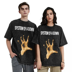 New Design System Of A Down Shirt Outfit Men & Women Heavy Metal Band Soad Washed T-shirt