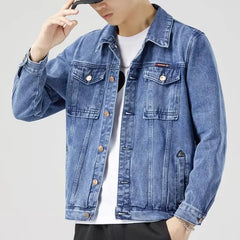 Spring Autumn Men Black Denim Jacket Men's All-Match Korean Casual Fashionable Male Camouflage Work Jacket Shirt Top New