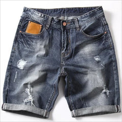 Men Gray Denim Shorts Jeans Pants Good Quality Men Cotton Knee Length Short Jeans New Summer Male Large Size Denim Shorts