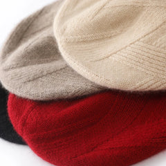 Men & Women Hat Winter New 100% Pure Cashmere Knitted Headgears Soft Warm Hats Men & Lady Fashion Casual Thicken Cap Quality Cashmere Cap