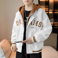 Men's Hooded Pockets Cargo Jacket High Quality Men's Clothing Winter Autumn Japan Fashion Loose Male Coat Hooded Baseball Jersey