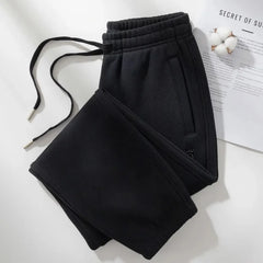 Casual Sweatpants unisex Fleece Thicken Straight Trousers Elastic Waist Streetwear Cotton Sport Pants Autumn Winter