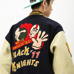 Varsity Baseball Jacket Men Spring Leather Sleeve Letter Flocking Embroidery Bomber Jackets Women Hip Hop Casual Coat Streetwear