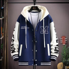 Men's Hooded Pockets Cargo Jacket Men's Clothing Spring Autumn Japanese Fashion Loose Male Coat Hooded Baseball Jersey New