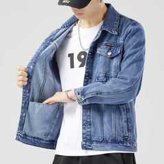 Spring Autumn Men Black Denim Jacket Men's All-Match Korean Casual Fashionable Male Camouflage Work Jacket Shirt Top New