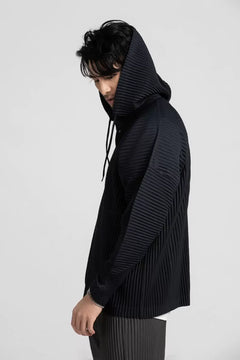 Miyake Pleated Hoodies Fashion Casual Pullover Hoodies Baggy Drawstring Top