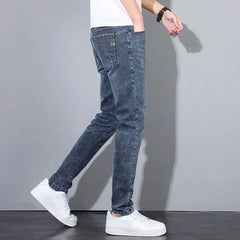 New Korean Street Stretch Denim Jeans S Clothing Luxury Italian Embroidery BlueLuxury Clothing for Men Cool Pants