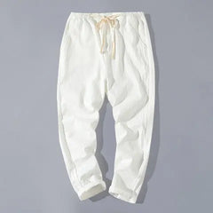 Summer Linen Pants Men Thin Loose Mens Joggers Cotton Linen Cropped Pants Men's Casual Pants Chinese Style Linen Pants