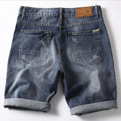 Men Gray Denim Shorts Jeans Pants Good Quality Men Cotton Knee Length Short Jeans New Summer Male Large Size Denim Shorts