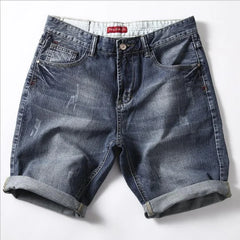 Men Gray Denim Shorts Jeans Pants Good Quality Men Cotton Knee Length Short Jeans New Summer Male Large Size Denim Shorts