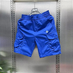 Summer Men's Beach Shorts Korean Fashion Sports Shorts Outdoor Casual Men's Clothing High Quality Blue Pocket Shorts