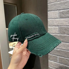 Purple Pleated Baseball cap New Flat Tongue Hat Small Face Wide brim Versatile Sunscreen Baseball cap for Men and Women