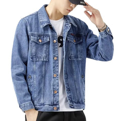 Spring Autumn Men Black Denim Jacket Men's All-Match Korean Casual Fashionable Male Camouflage Work Jacket Shirt Top New