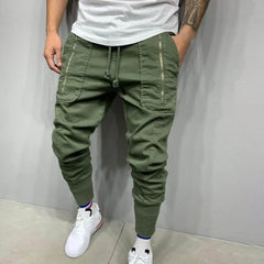 New Cargo Pants Men Green Fashion Casual Pencil Trousers Multi-Pocket Zipper Hip Hop Style Men Harem Pants Joggers