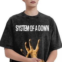 New Design System Of A Down Shirt Outfit Men & Women Heavy Metal Band Soad Washed T-shirt