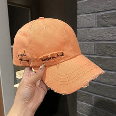 Purple Pleated Baseball cap New Flat Tongue Hat Small Face Wide brim Versatile Sunscreen Baseball cap for Men and Women