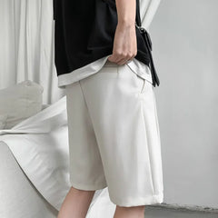 Men Shorts Solid Chic All-match Summer Thin Baggy Straight Ins Casual Trousers for Male Simple Popular Clothing