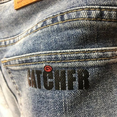 Male Denim Shorts Graphic Wide Baggy Loose Men's Short Jeans Pants With Text Korean Fashion Buttons Youthful Emo Cut Thin