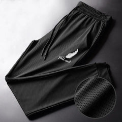 Popular Sports Pants  Feather Print Handsome Joggers Pants  Pockets Lace-up Sweatpants