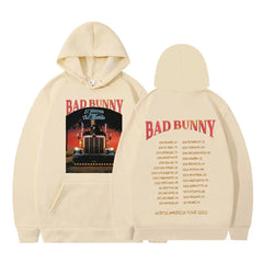 Bad Bunny El Ulitimo Tour Delmundo Tour North American Tour Double-sided Print Hoodie Streetwear Oversized Sweatshirts Tops