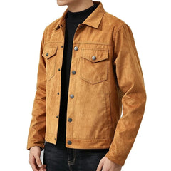 men's suede casual all match jacket new spring and autumn Men's Fashion Korean StyleSlim Lapel Workwear Jacket