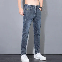 New Korean Street Stretch Denim Jeans S Clothing Luxury Italian Embroidery BlueLuxury Clothing for Men Cool Pants