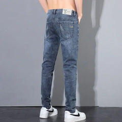 New Korean Street Stretch Denim Jeans S Clothing Luxury Italian Embroidery BlueLuxury Clothing for Men Cool Pants