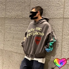 3D Foam Print Heavy Fabric Kanye West Hoodies Men Women 1:1 Lucky Me I See Ghosts Hoodie Kids See Ghosts Hooded Ye Sweatshirts