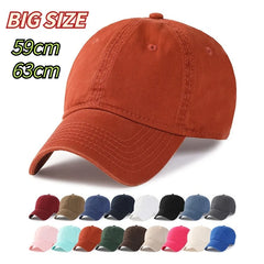 Solid Color Big Size 63cm Soft Cotton Baseball Cap Ladies High Quality Golf Sun Hat Men Classic Plus Snapback Cap 59-62cm