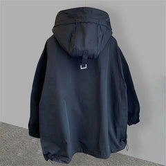 Fashion Brand Couple Wear Men's Jacket Windbreaker Design Casual Loose Coat Trend Spring and Autumn Hooded Charge Coat