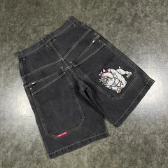 Y2K Hip Hop JNCO baggy jeans Denim Shorts vintage pattern Men Women Summer New Gothic Men Basketball Shorts Streetwear