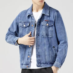 Spring Autumn Men Black Denim Jacket Men's All-Match Korean Casual Fashionable Male Camouflage Work Jacket Shirt Top New