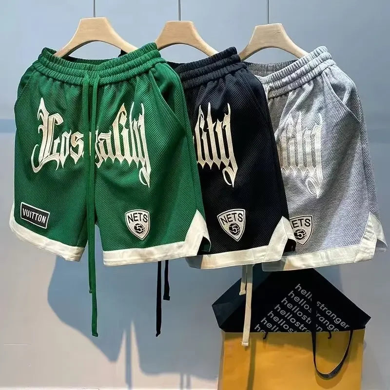 Summer Basketball Shorts American Street Sports Pants Casual Men's Clothing High Quality Embroidered Shorts Outdoor Fashion Men