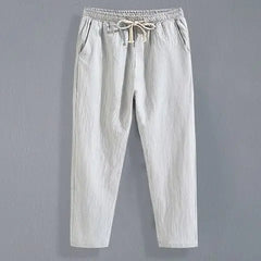 Summer Linen Pants Men Thin Loose Mens Joggers Cotton Linen Cropped Pants Men's Casual Pants Chinese Style Linen Pants